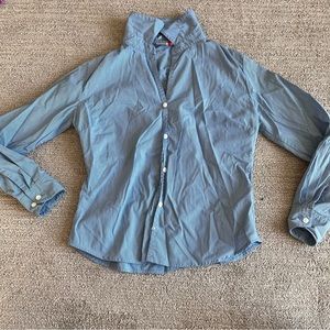 Arizona jeans go blue and white pin stripe button down